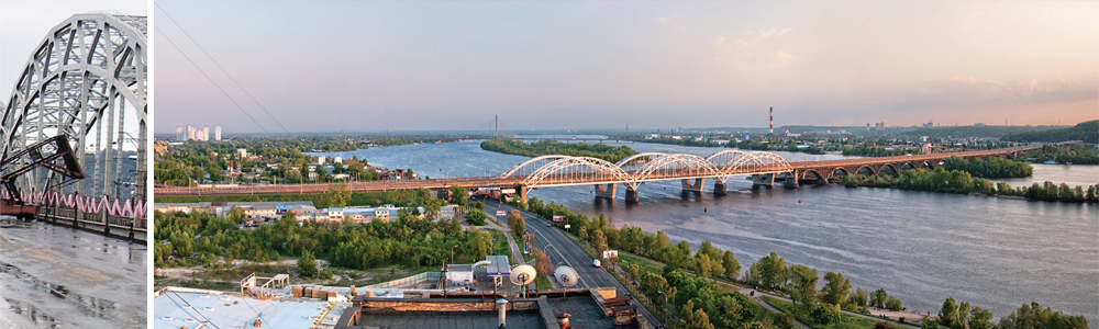 Будівництво залізнично-автомобільного мостового переходу через р. Дніпро в м. Києві